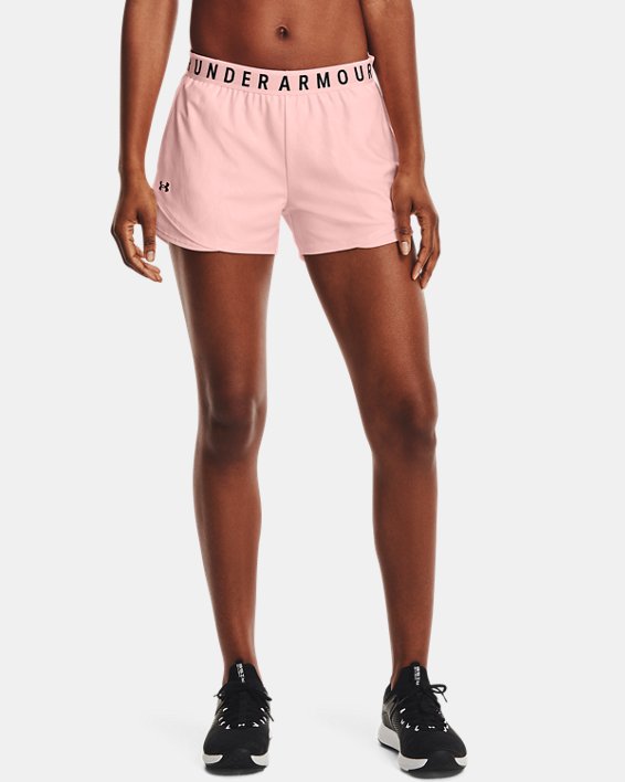 Women's UA Play Up 3.0 Emboss Shorts, Pink, pdpMainDesktop image number 0